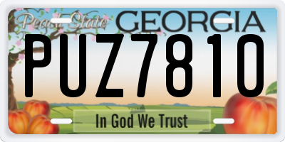 GA license plate PUZ7810