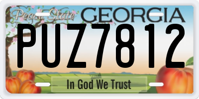 GA license plate PUZ7812