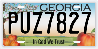 GA license plate PUZ7827