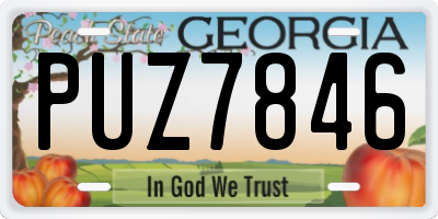 GA license plate PUZ7846