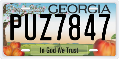 GA license plate PUZ7847
