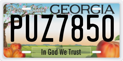 GA license plate PUZ7850