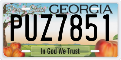 GA license plate PUZ7851