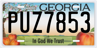 GA license plate PUZ7853