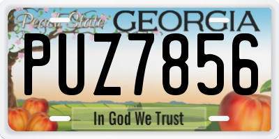 GA license plate PUZ7856