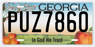 GA license plate PUZ7860