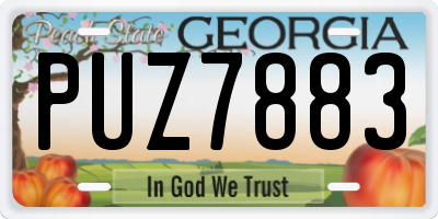 GA license plate PUZ7883