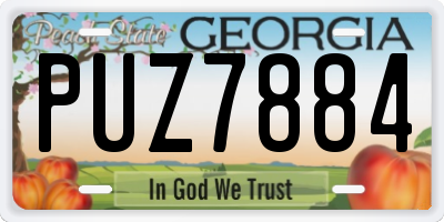 GA license plate PUZ7884