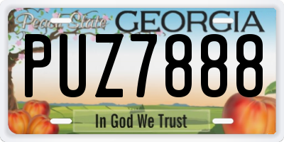 GA license plate PUZ7888