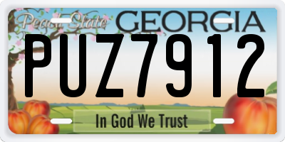 GA license plate PUZ7912