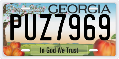 GA license plate PUZ7969