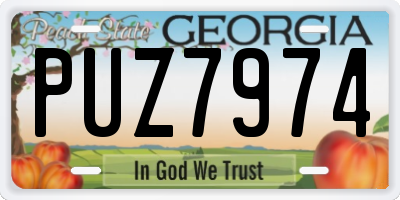 GA license plate PUZ7974