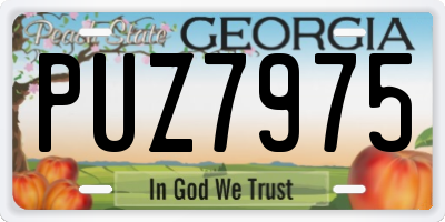 GA license plate PUZ7975