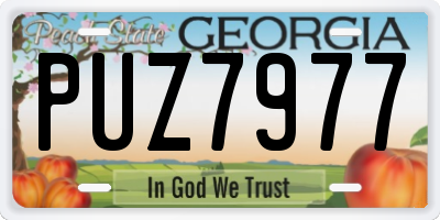 GA license plate PUZ7977