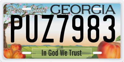 GA license plate PUZ7983