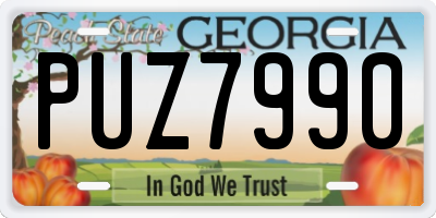 GA license plate PUZ7990