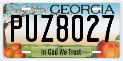GA license plate PUZ8027