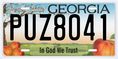 GA license plate PUZ8041