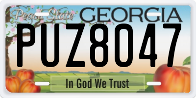 GA license plate PUZ8047