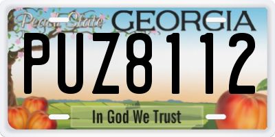 GA license plate PUZ8112