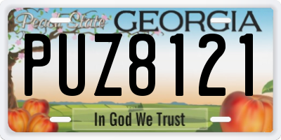 GA license plate PUZ8121