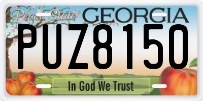 GA license plate PUZ8150