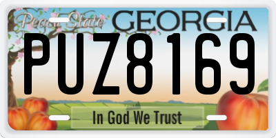 GA license plate PUZ8169