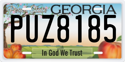 GA license plate PUZ8185