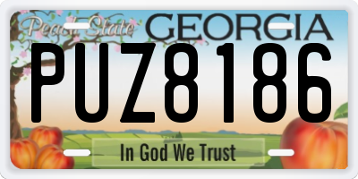 GA license plate PUZ8186