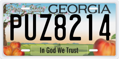 GA license plate PUZ8214
