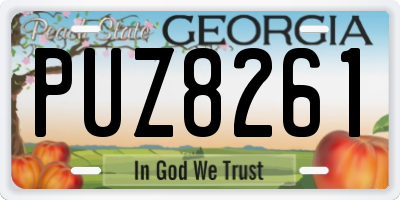 GA license plate PUZ8261
