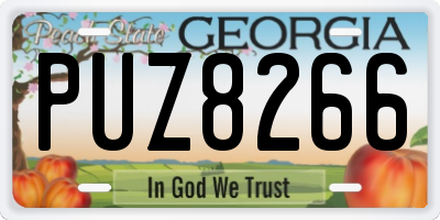 GA license plate PUZ8266
