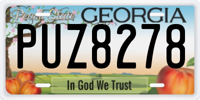 GA license plate PUZ8278