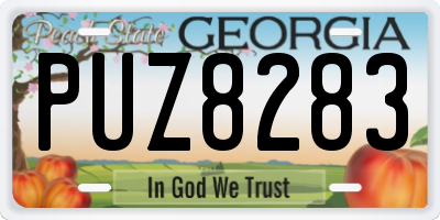GA license plate PUZ8283