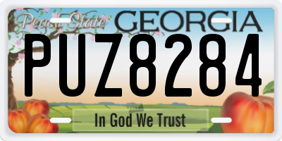 GA license plate PUZ8284
