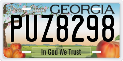 GA license plate PUZ8298