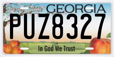 GA license plate PUZ8327