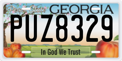 GA license plate PUZ8329