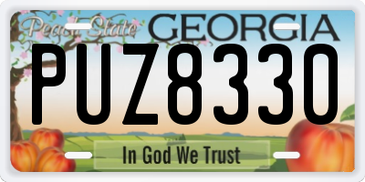 GA license plate PUZ8330