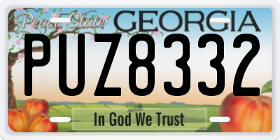 GA license plate PUZ8332