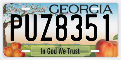 GA license plate PUZ8351