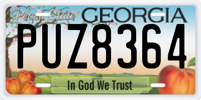 GA license plate PUZ8364