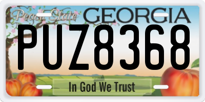 GA license plate PUZ8368