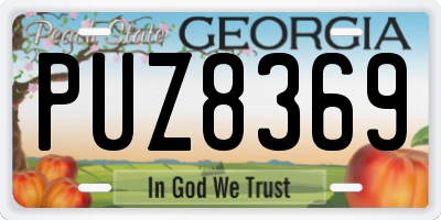 GA license plate PUZ8369
