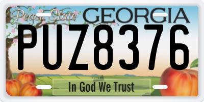 GA license plate PUZ8376