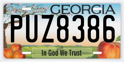 GA license plate PUZ8386