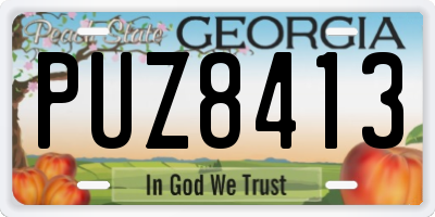 GA license plate PUZ8413