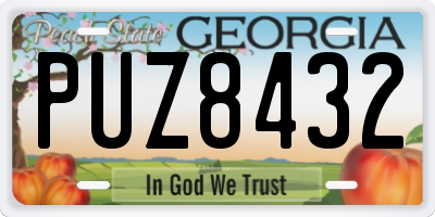 GA license plate PUZ8432