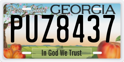 GA license plate PUZ8437