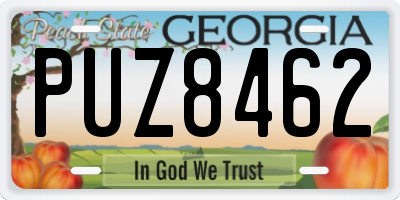 GA license plate PUZ8462